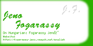 jeno fogarassy business card